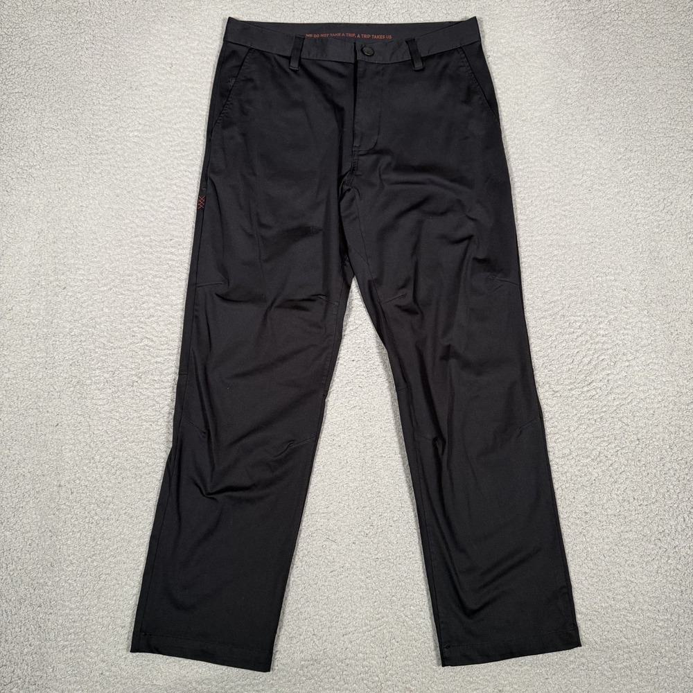 Rhone Pants Mens 30x27 Black 5‎ Pocket Performance Tech Chino Commuter Preppy